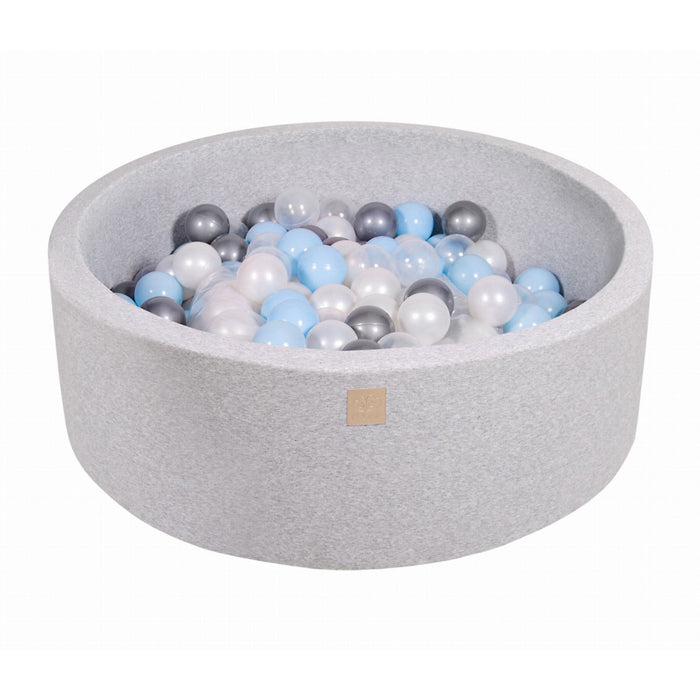 MeowBaby Round 35 x 11.5" Baby Foam Ball Pit w/ 200 Balls, Baby Blue/Transparent