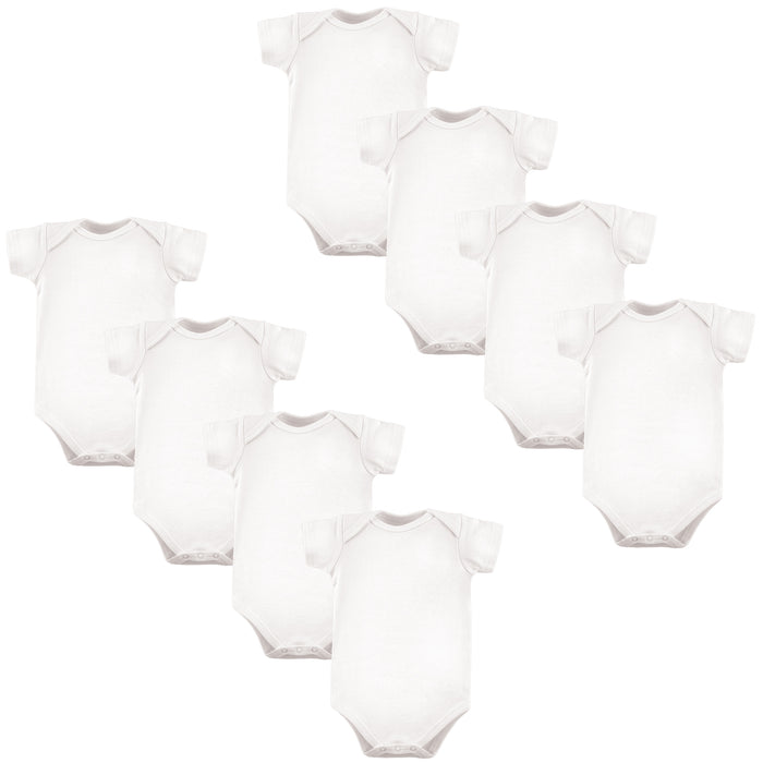Luvable Friends Cotton Bodysuits 8 Pack, White