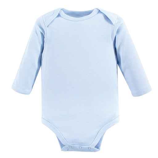 Luvable Friends Baby Boy Long-Sleeve Cotton Bodysuits 1 Pack, Blue