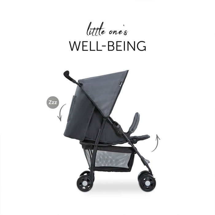 hauck Sport T13 Lightweight Compact Foldable Stroller Pushchair, Charcoal Stone