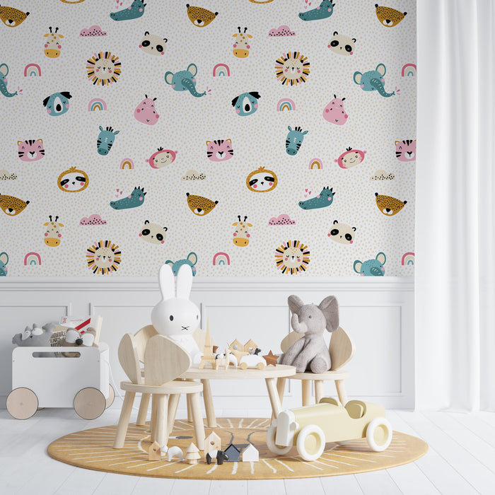 TeepeeJoy Animal Wallpaper for Nursery and Kids Rooms - Jungle Celebration