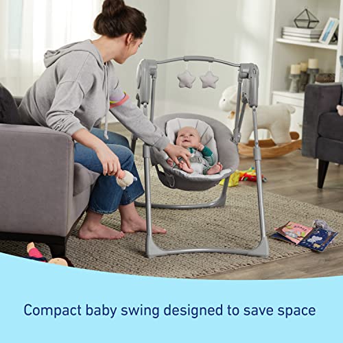Graco Slim Spaces Compact Baby Swing, Reign