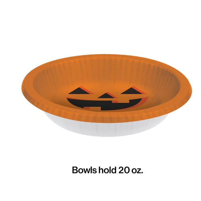 Party Decorations Halloween Pumpkin 20 Oz. Paper Bowl, 8 ct