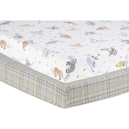 Trend Lab Slothing Around 2 Pack Flannel Playard & Mini Crib Sheets