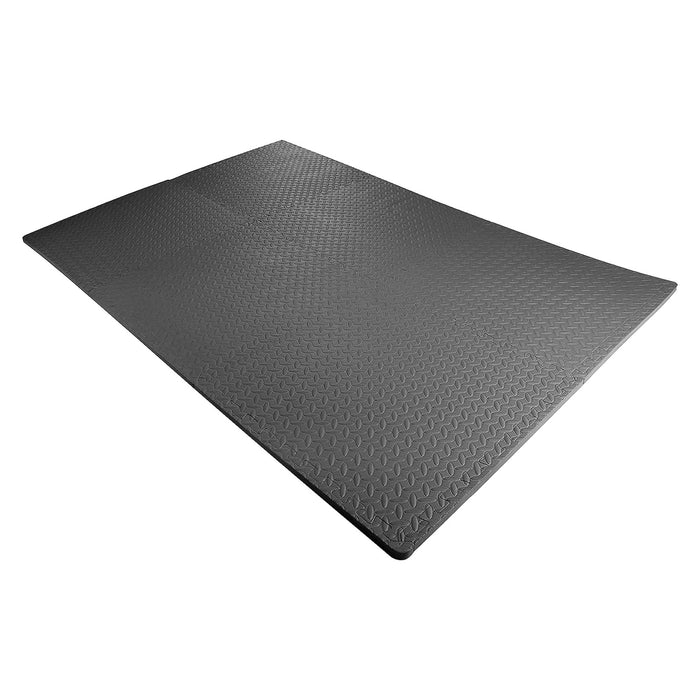 BalanceFrom Fitness 24 Sq Ft Interlocking EVA Foam Exercise Mat Tiles, Black