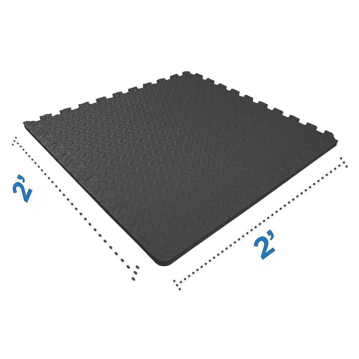 BalanceFrom Fitness 24 Sq Ft Interlocking EVA Foam Exercise Mat Tiles, Black