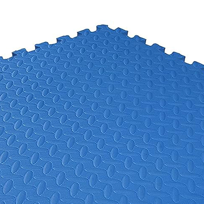 BalanceFrom Fitness 24 Sq Ft Interlocking EVA Foam Exercise Mat Tiles, Blue