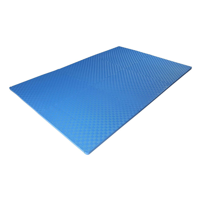 BalanceFrom Fitness 24 Sq Ft Interlocking EVA Foam Exercise Mat Tiles, Blue