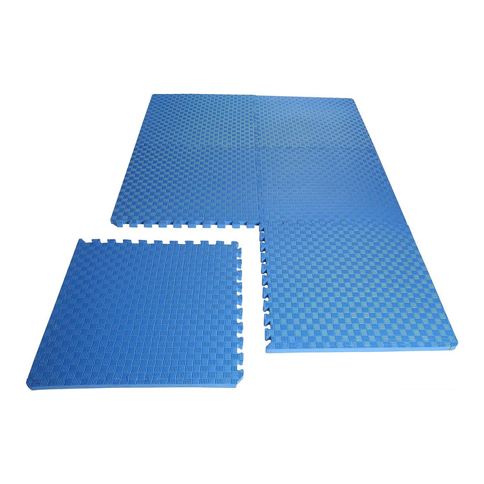 BalanceFrom Fitness 24 Sq Ft Interlocking EVA Foam Exercise Mat Tiles, Blue