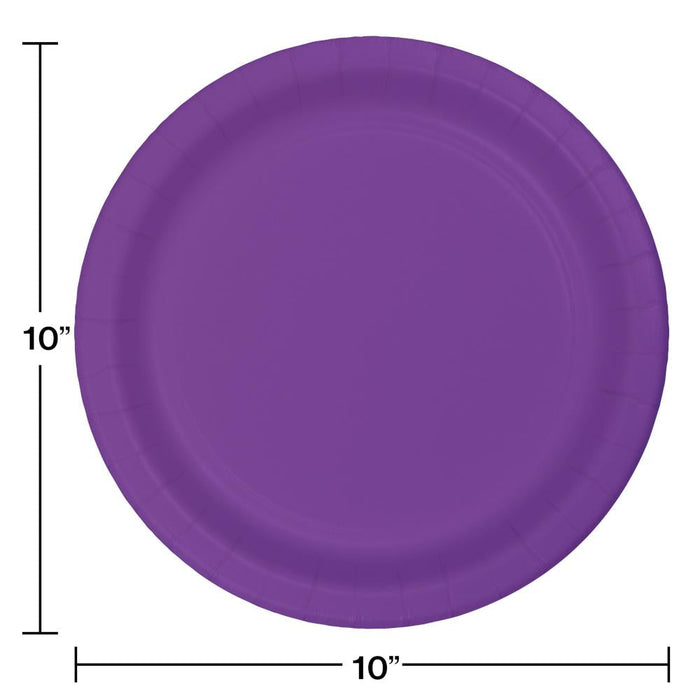 Party Decorations Amethyst Purple Paper Banquet Plates, 24 ct