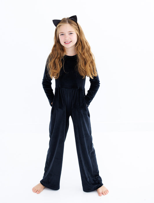 Birdie Bean black velvet leggy jumpsuit