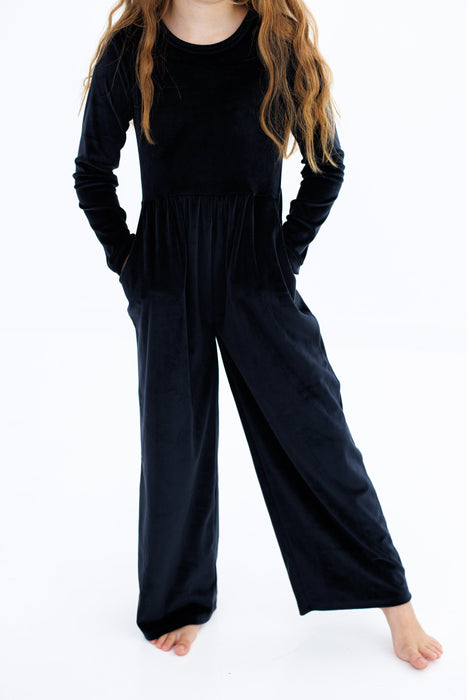 Birdie Bean black velvet leggy jumpsuit