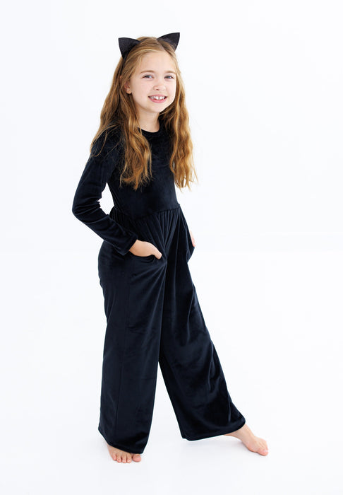 Birdie Bean black velvet leggy jumpsuit