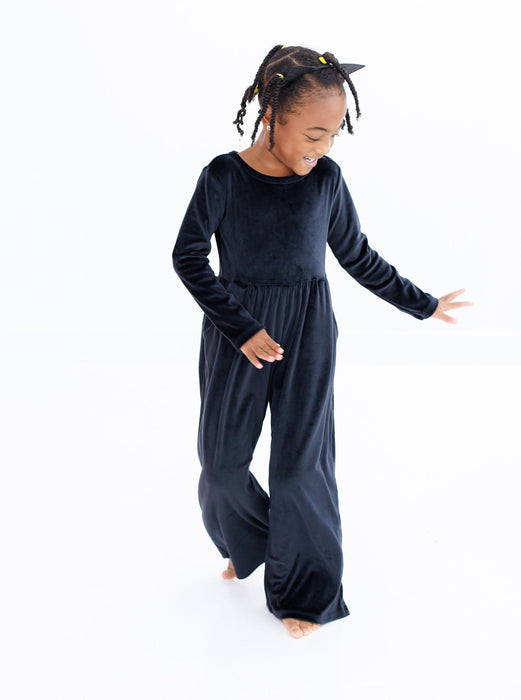 Birdie Bean black velvet leggy jumpsuit