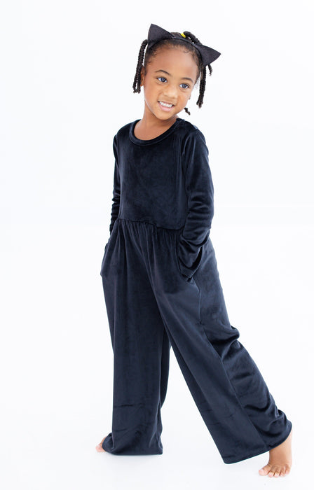 Birdie Bean black velvet leggy jumpsuit