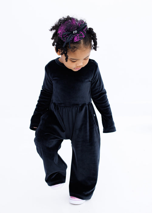 Birdie Bean black velvet leggy jumpsuit