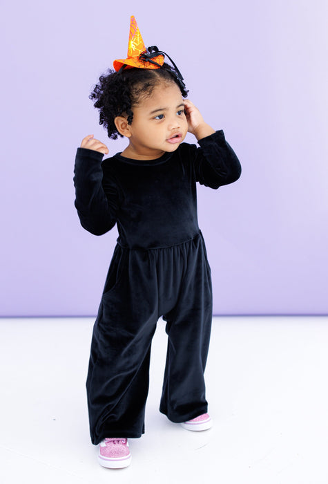 Birdie Bean black velvet leggy jumpsuit