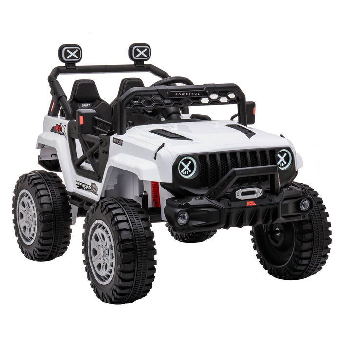 Dakott 12V Ride On Truck Electric Off Road Car w/Remote Control for Kids, White