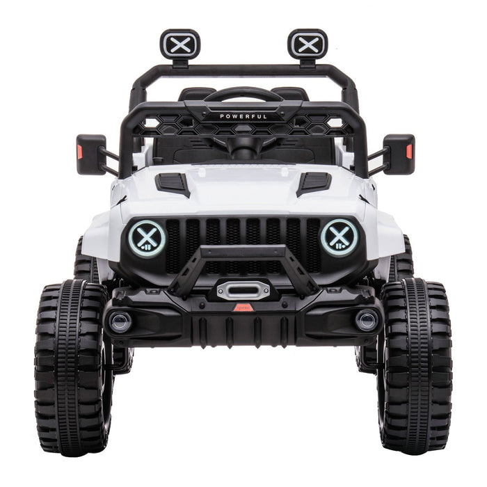 Dakott 12V Ride On Truck Electric Off Road Car w/Remote Control for Kids, White