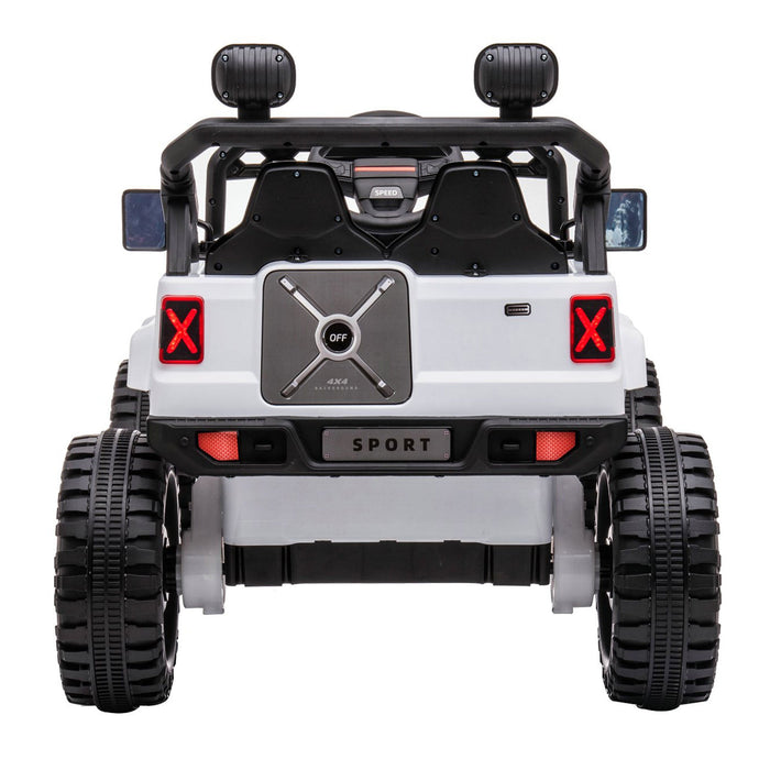 Dakott 12V Ride On Truck Electric Off Road Car w/Remote Control for Kids, White