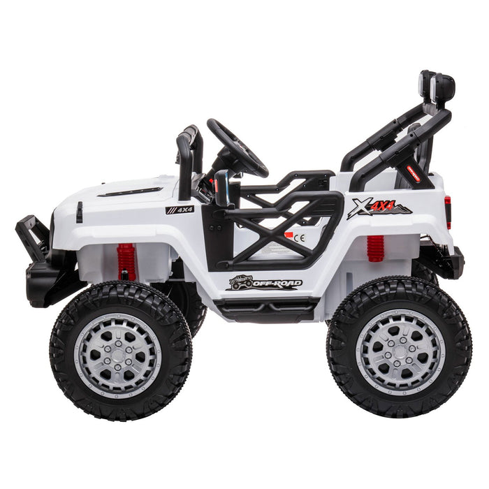 Dakott 12V Ride On Truck Electric Off Road Car w/Remote Control for Kids, White