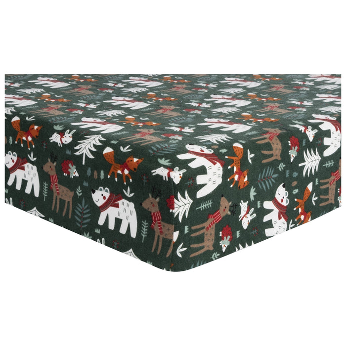 Trend Lab Festive Forest Deluxe Flannel Fitted Crib Sheet