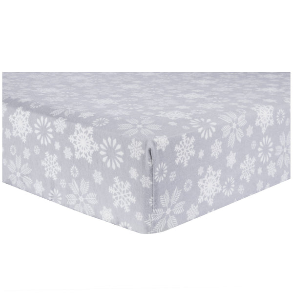 Trend Lab Snowflake Flurry Deluxe Flannel Fitted Crib Sheet