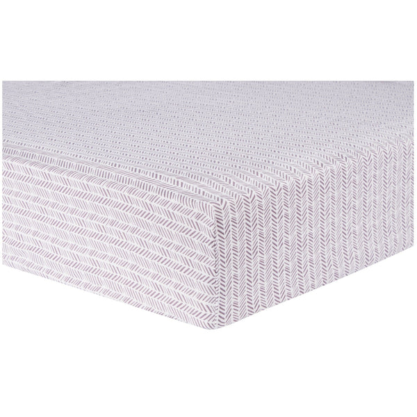 Trend Lab Lilac Herringbone Deluxe 100% Cotton Flannel Fitted Crib Sheet