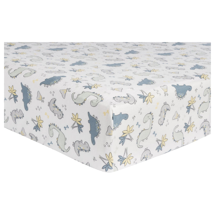 Trend Lab Little Dinos 100%Cotton Deluxe Flannel Fitted Crib Sheet