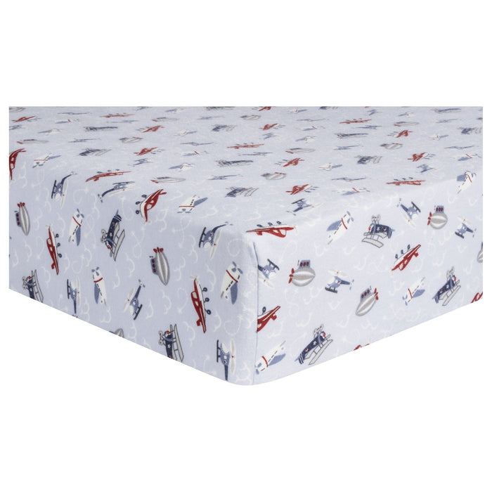 Trend Lab Sky Traveler Deluxe Flannel Fitted Crib Sheet