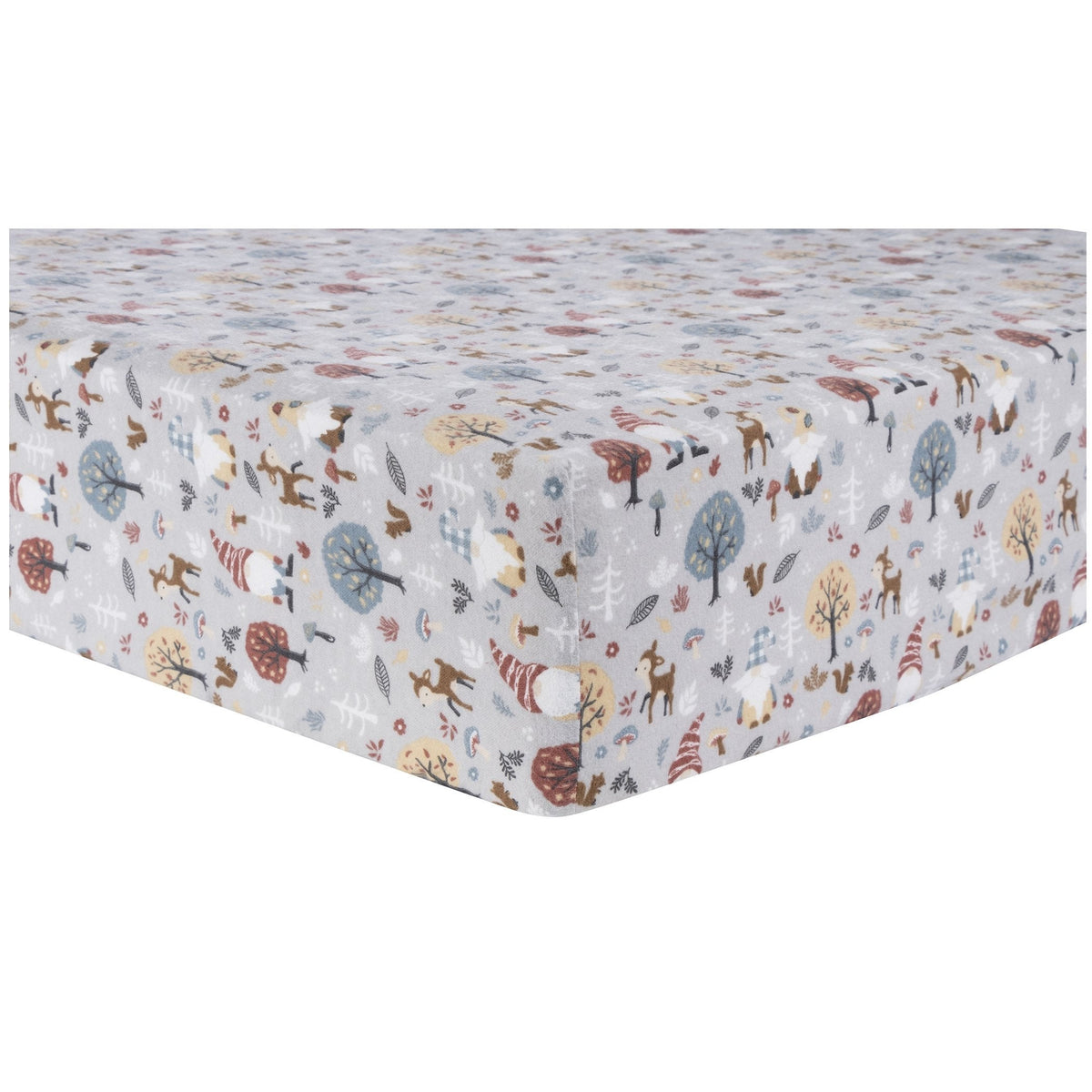 Trend Lab Woodland Gnomes Deluxe Flannel Fitted Crib Sheet — buybuy BABY