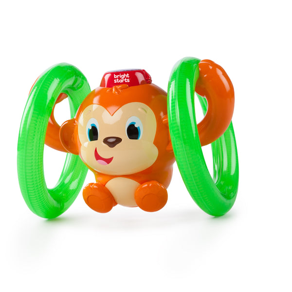 Bright Starts Roll & Glow Monkey Toy with Lights and Melodies