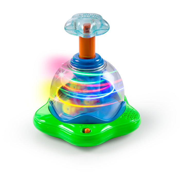 Bright Starts Press & Glow Spinner Cause and Effect Musical Baby Toy, Age 6  Months+