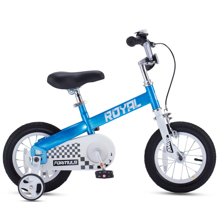 RoyalBaby Formula 16 Inch Kids Bike with Kickstand and Training Wheels, Blue