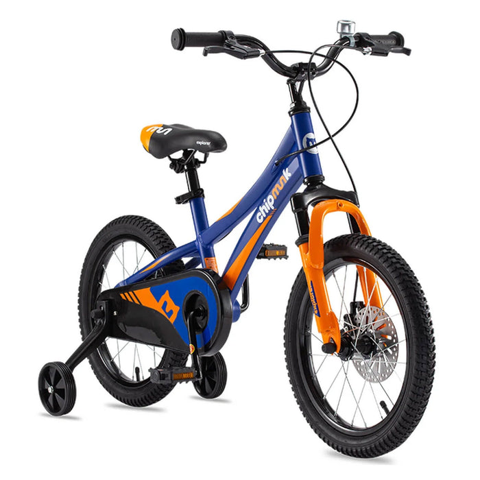 RoyalBaby Chipmunk Explorer 16" Kids Bike w/Training Wheels & Kickstand, Blue