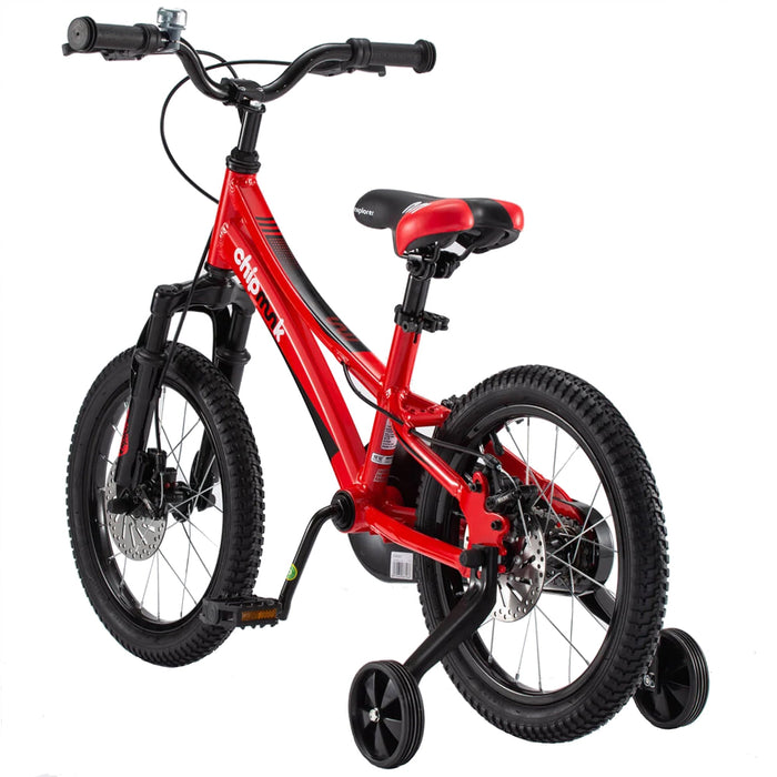 RoyalBaby Chipmunk Explorer 16" Kids Bike w/Training Wheels & Kickstand, Red