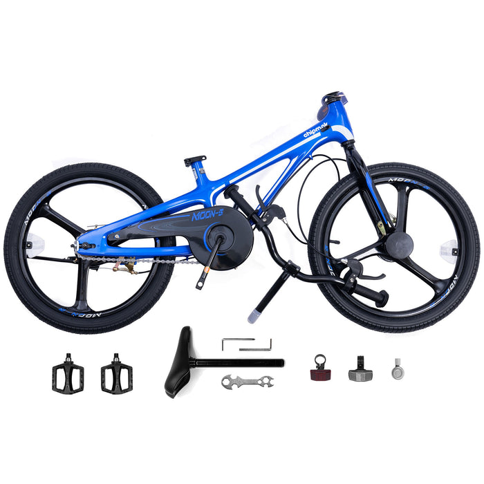 RoyalBaby Moon-5 18" Magnesium Kids Bicycle w/Dual Hand Brakes & Kickstand, Blue