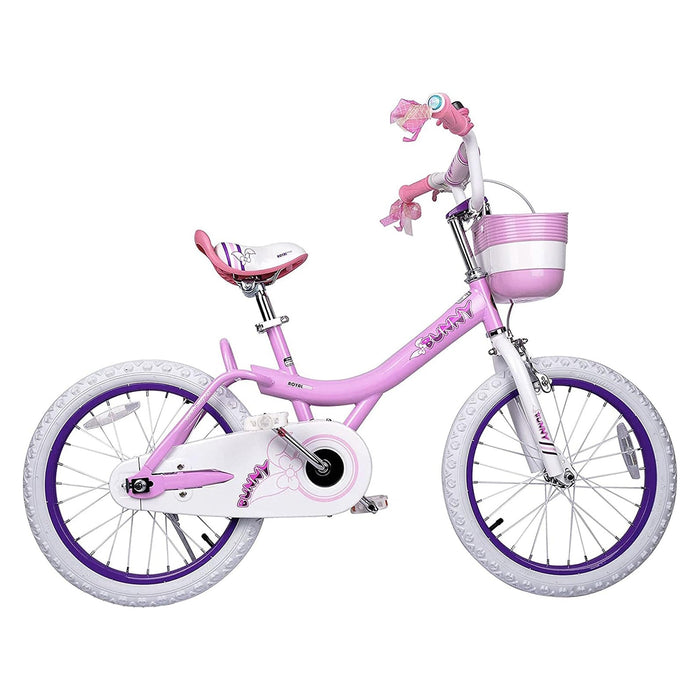 RoyalBaby Bunny 18" Kids Bike with Kickstand, Dual Brakes, Basket & Bell, Pink