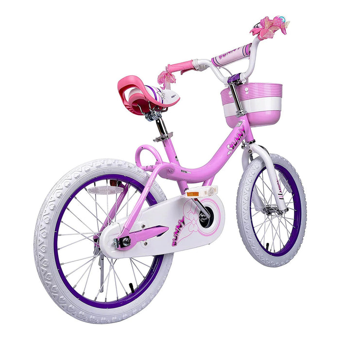 RoyalBaby Bunny 18" Kids Bike with Kickstand, Dual Brakes, Basket & Bell, Pink