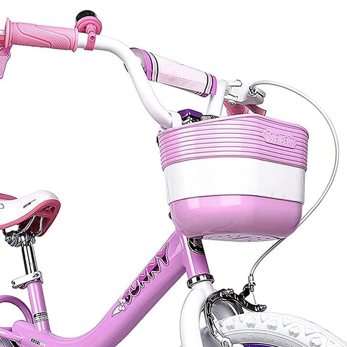 RoyalBaby Bunny 18" Kids Bike with Kickstand, Dual Brakes, Basket & Bell, Pink