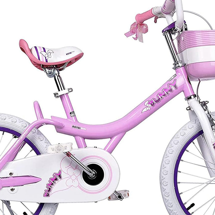 RoyalBaby Bunny 18" Kids Bike with Kickstand, Dual Brakes, Basket & Bell, Pink