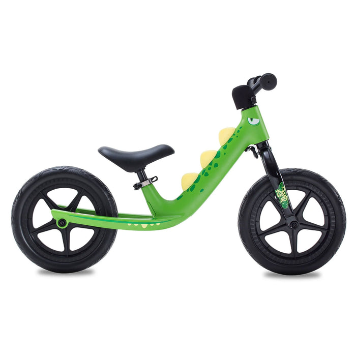 RoyalBaby Dinosaur 12 Inch Magnesium Frame Toddler Kids Balance Bike, Green