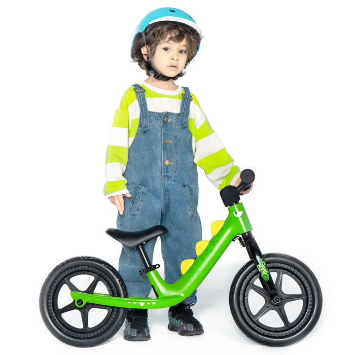 RoyalBaby Dinosaur 12 Inch Magnesium Frame Toddler Kids Balance Bike, Green