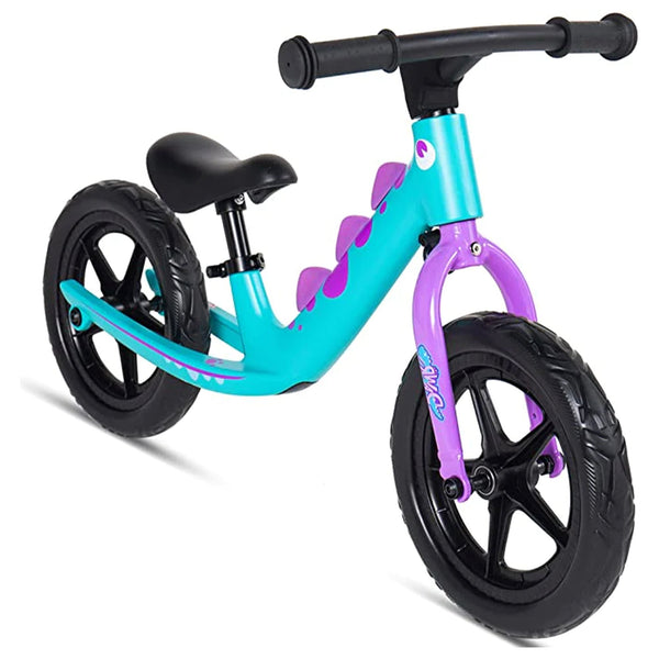 RoyalBaby Dinosaur 12 Inch Magnesium Frame Toddler Kids Balance Bike, Teal