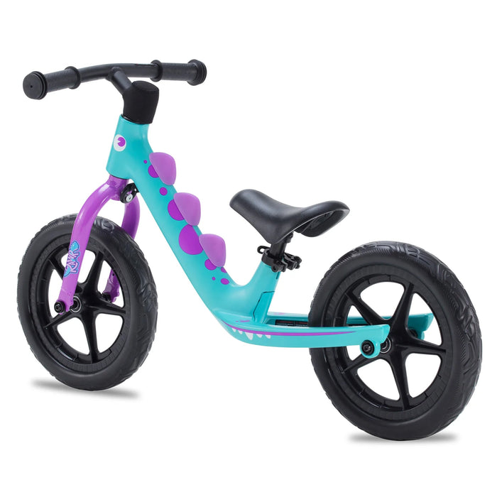 RoyalBaby Dinosaur 12 Inch Magnesium Frame Toddler Kids Balance Bike, Teal