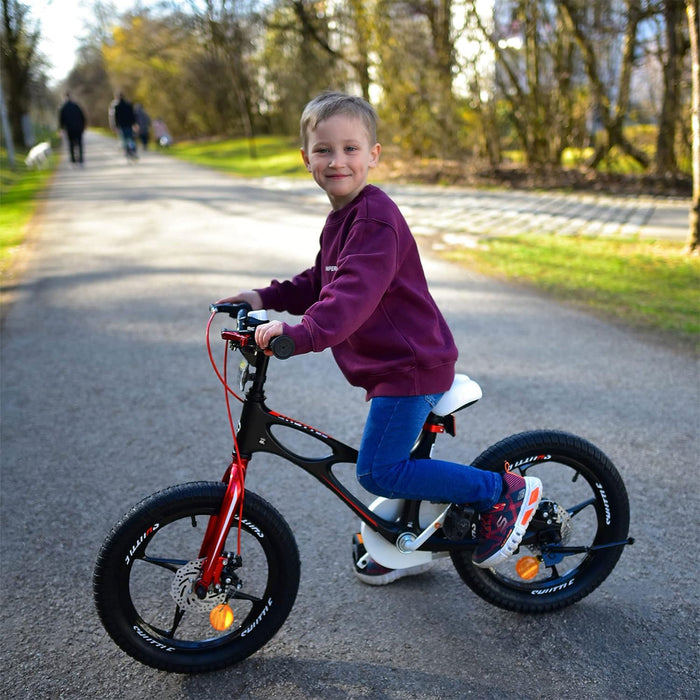 RoyalBaby Space Shuttle 18" Magnesium Alloy Kids Bicycle w/2 Disc Brakes, Black