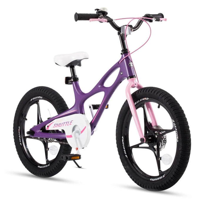 RoyalBaby Space Shuttle 18" Magnesium Alloy Kids Bicycle w/2 Disc Brakes, Purple