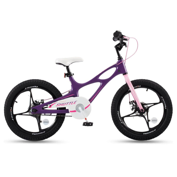 RoyalBaby Space Shuttle 18" Magnesium Alloy Kids Bicycle w/2 Disc Brakes, Purple