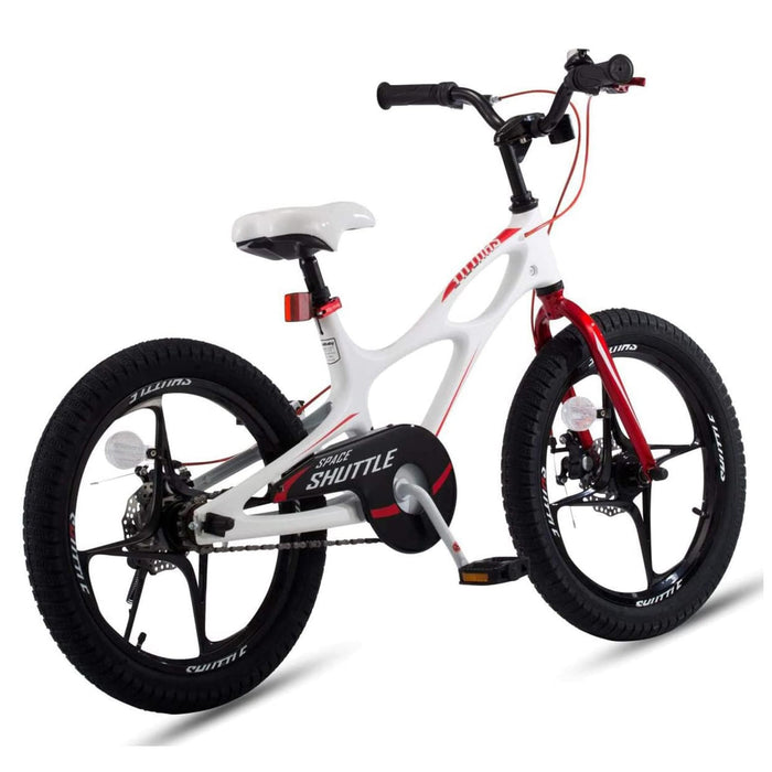 RoyalBaby Space Shuttle 18" Magnesium Alloy Kids Bicycle w/2 Disc Brakes, White