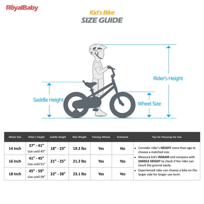 RoyalBaby Moon-5 14" Magnesium Alloy Kids Bicycle with Training Wheels, Red